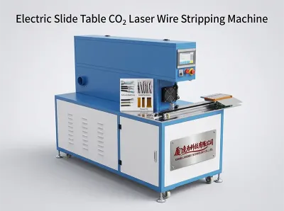Macchina per spellare cavi laser CO₂ con tavolo scorrevole elettrico CLS60-D Thumb