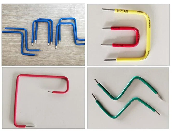 Esempio di esposizione della piegatrice spelafili per il taglio del filo, della piegatrice per filo della striscia, della piegatrice per la spelatura del cavo