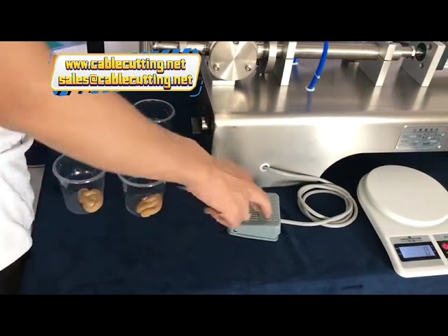 Macchina riempitrice per liquidi viscosi: sapone, detersivo, succo, lozioni, burro di mandorle con serbatoio integrato