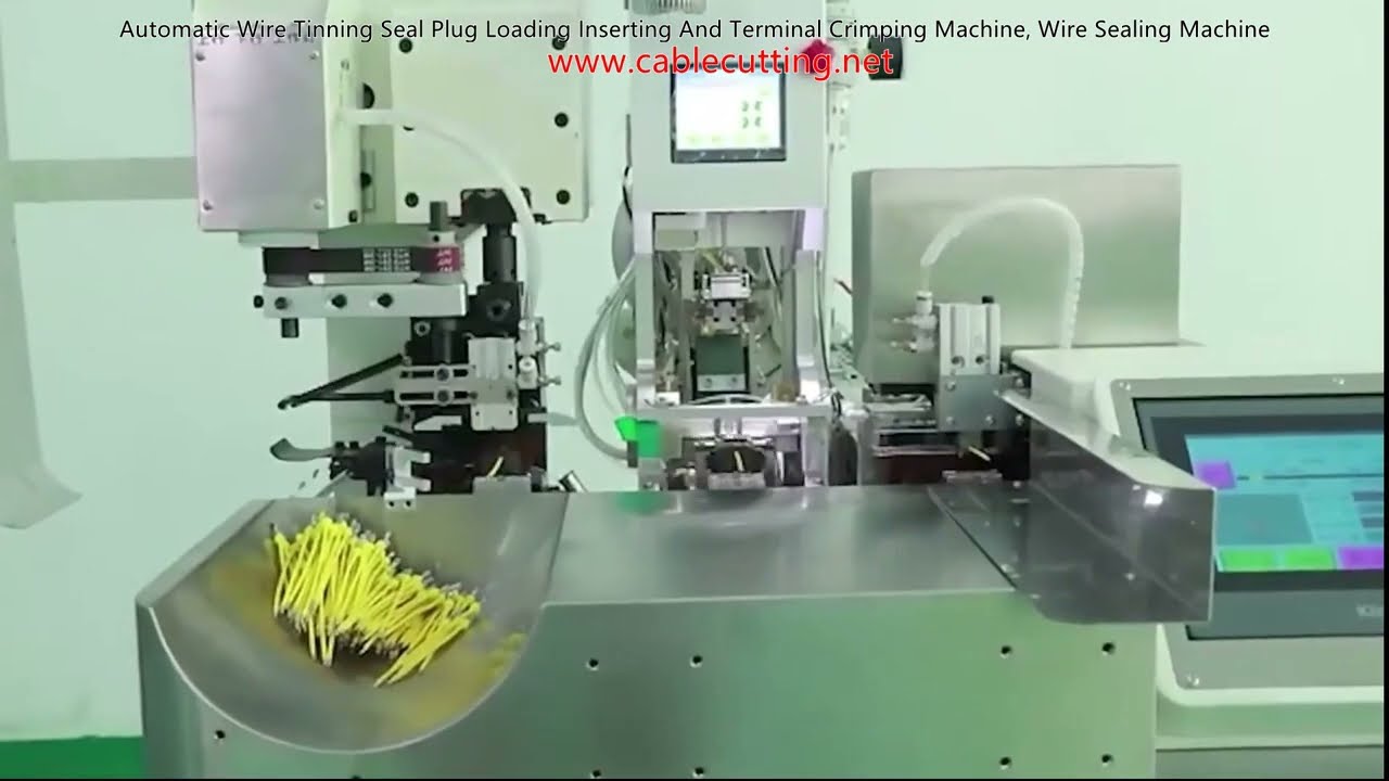 Macchina automatica per stagnatura fili, caricamento e inserimento tappi di tenuta e crimpatura terminali - Sigillatura fili