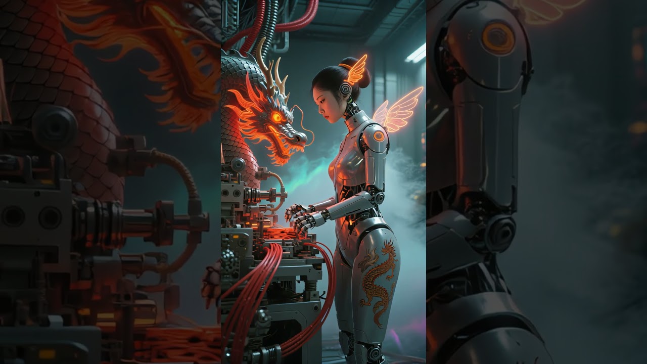 Il futuro dell'automazione: robot femminili per la lavorazione dei cavi in fabbrica #cavo #macchina #fabbrica