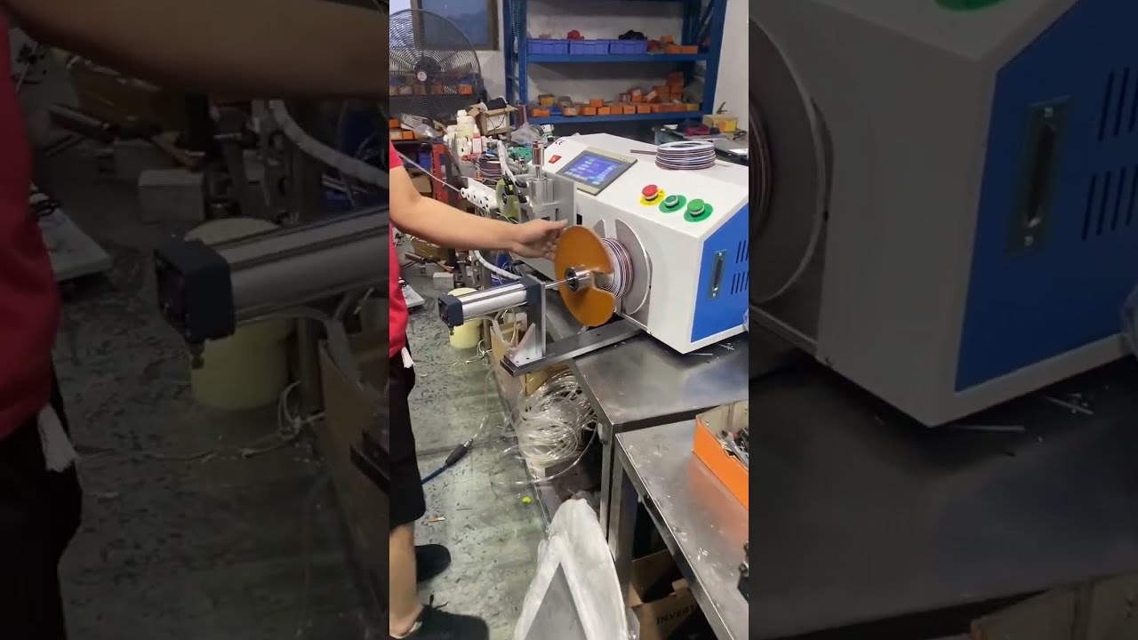 Macchina Automatica per Conteggio, Smistamento, Taglio, Avvolgimento e Bobinatura di Cavi Gemelli #macchina #cavigemelli