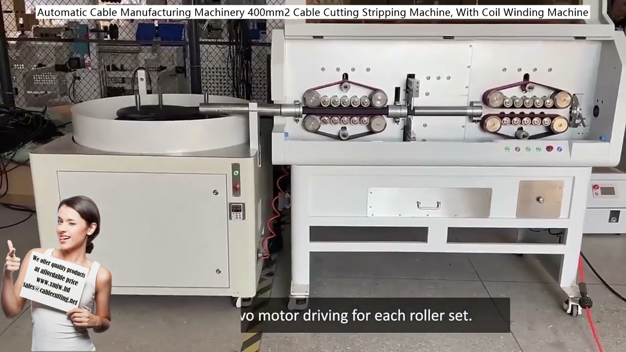 Macchina Automatica per Taglio e Spelatura Cavi 400mm² con Avvolgitore a Bobina - Alta Efficienza