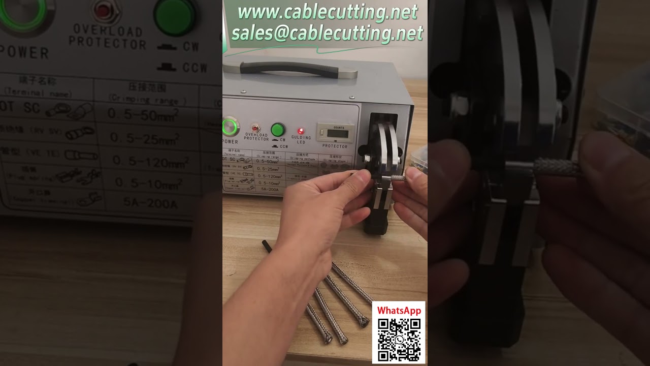 Macchina crimpatrice elettrica per cavi di grande sezione: terminali fino a 70mm², forza 3.7t, plug & play
