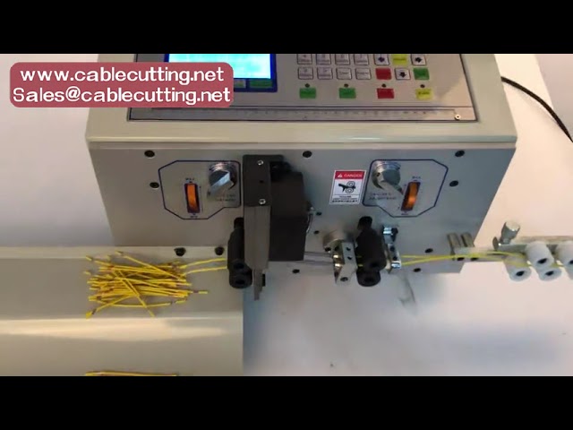 Macchina automatica per taglio e spellatura cavi USB, a nastro e alimentazione