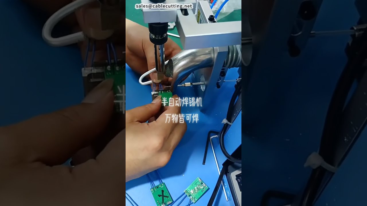 Macchina saldatrice semiautomatica per interruttori, batterie e PCB – Efficiente e precisa #fabbrica #macchina