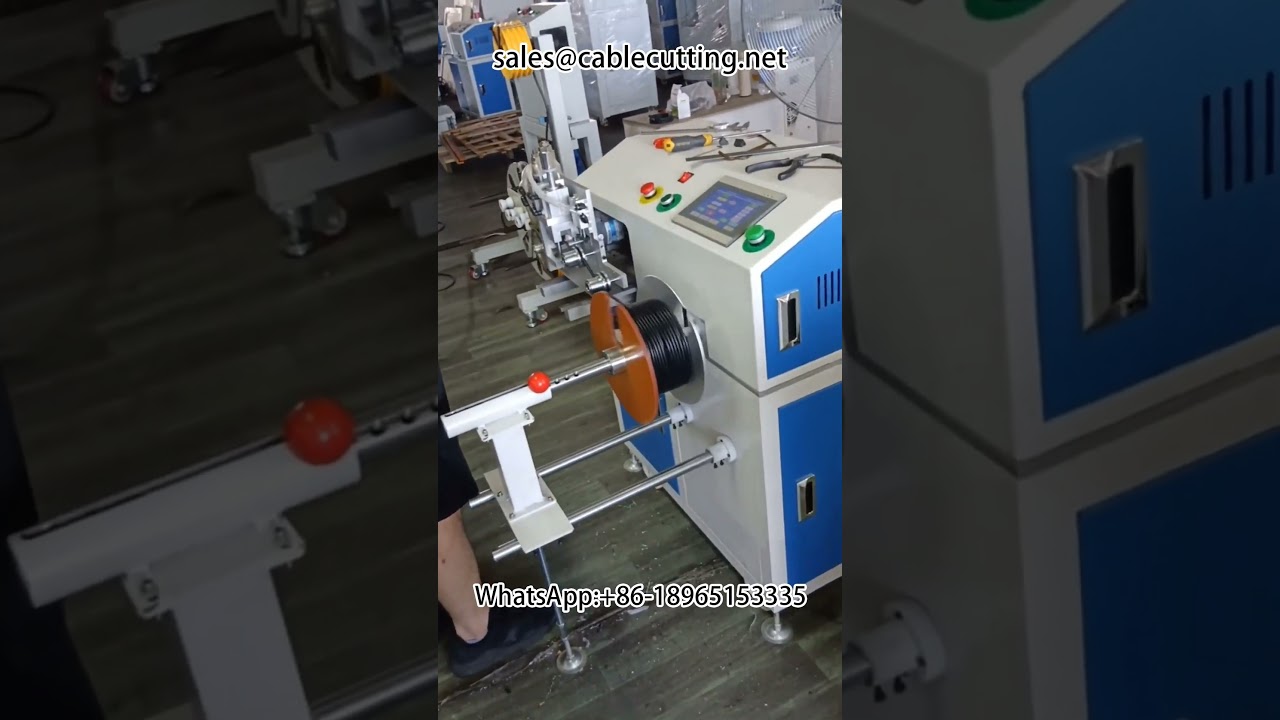 Avvolgitore per cavi con taglio e conteggio metri - Macchina automatica per fili e cavi